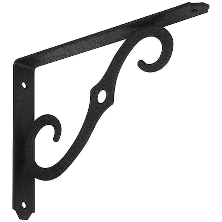 National 152 8 In. D. x 5-1/2 In. H. Black Steel Ornamental Shelf Bracket/Plant Hanger N229427